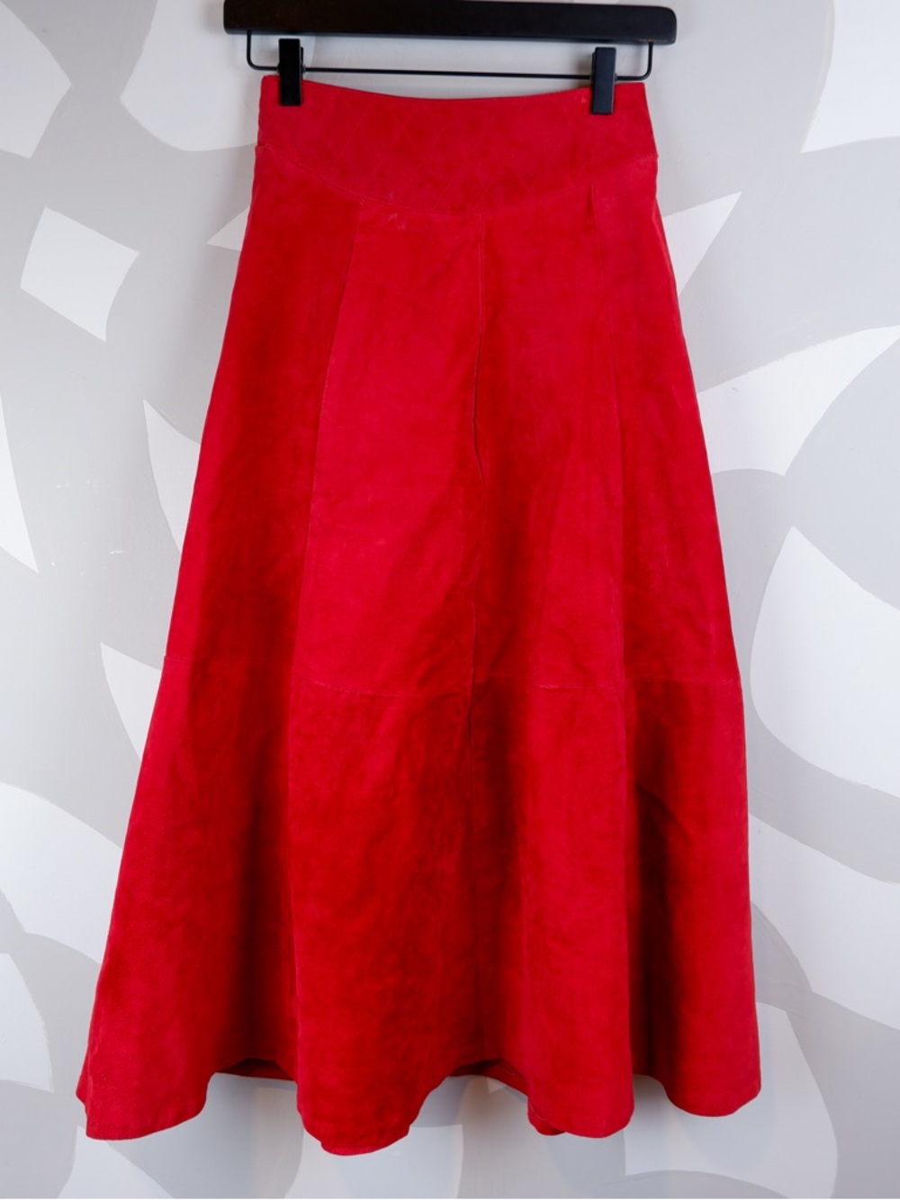 Vintage Diani 100% Suede Red Maxi Skirt | S
